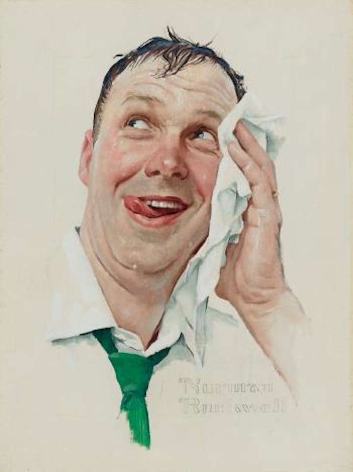 Perspiring Man by Norman Rockwell