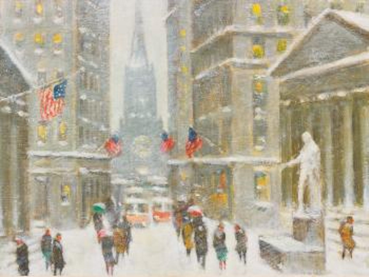 Wall Street, Winter by Guy Carleton Wiggins