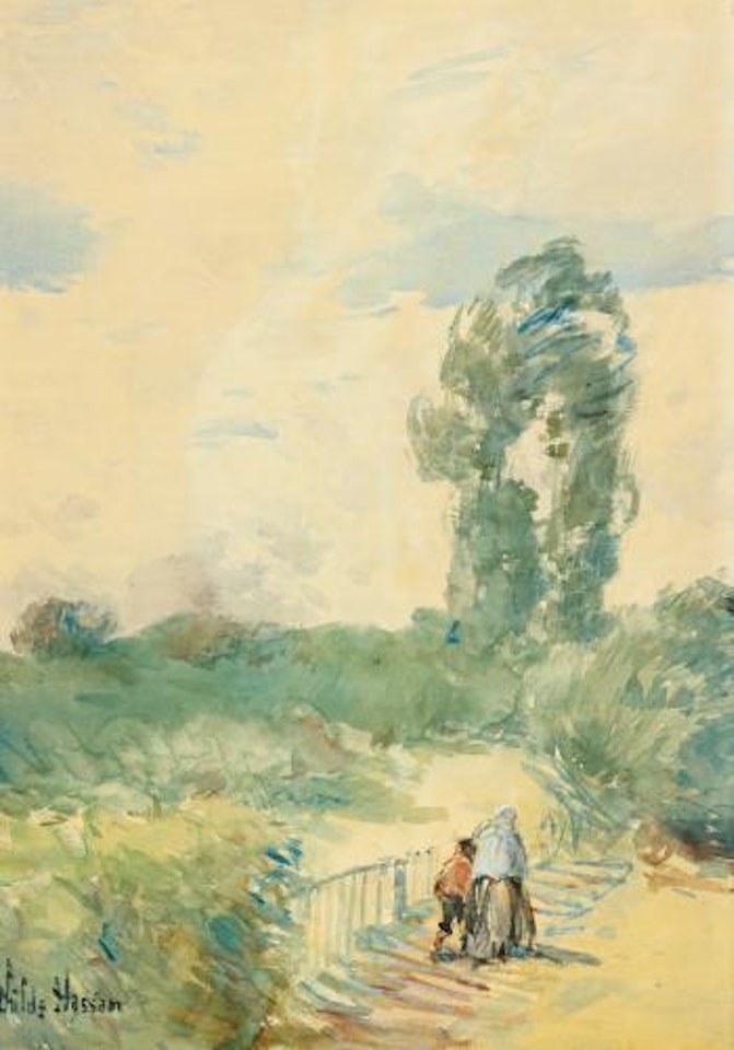 Two Figures in a Landscape by Childe Hassam