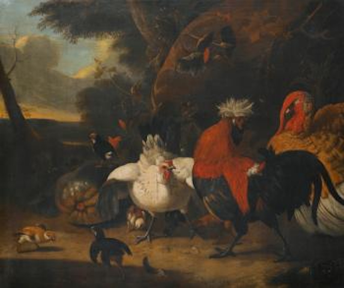 Fowl in A Landscape by Melchior de Hondecoeter