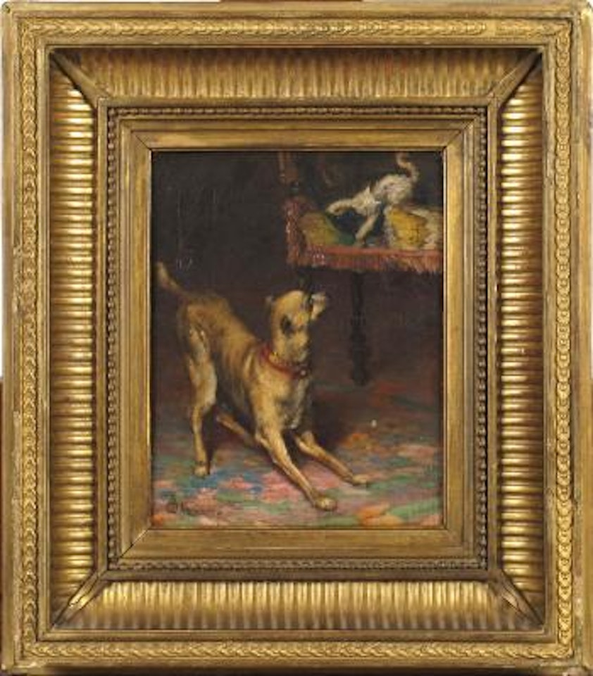 Chien et chat by Alfred Stevens