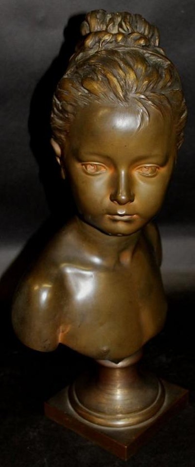 A young girl, head slightly to one side by Jean-Antoine Houdon