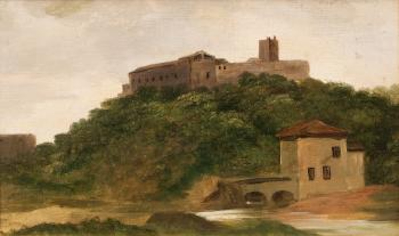 Italian Landscape with Castle by Oswald Achenbach