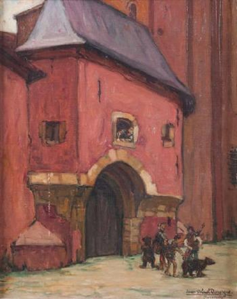 Troubadours à l'entrée d'un château by Jean Gabriel Domergue