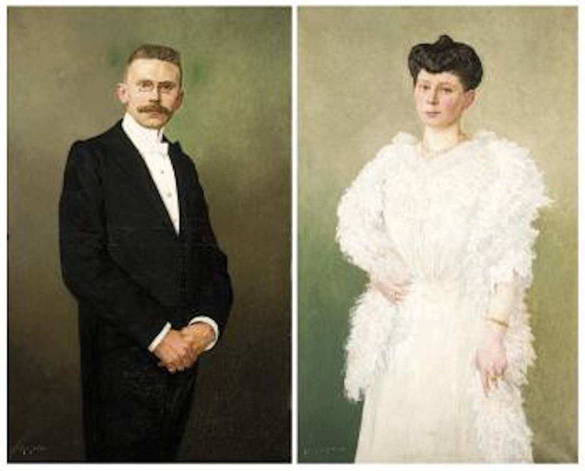 Portretten van de heer en mevrouw Wiemer by Leon de Smet