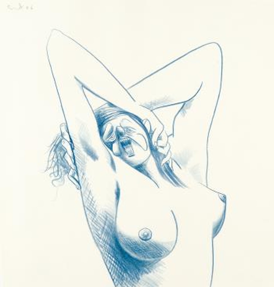 Blue nude study by George Condo