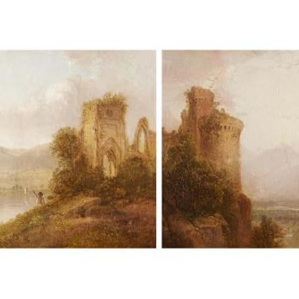 Thap Monastery; and Valley of the Rhine by Thomas Doughty