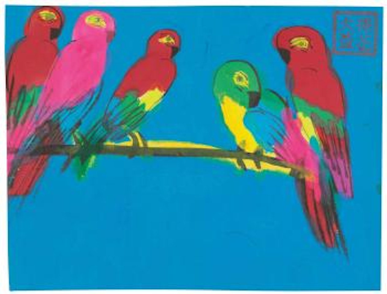 Untitled (Parrots) by Walasse Ting