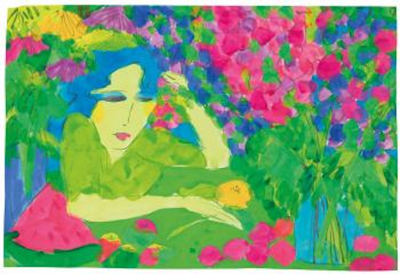 Untitled (Lady with Flowers and Fruit) by Walasse Ting