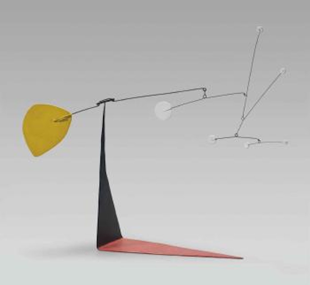 Six White Dots and Yellow on Black and Red by Alexander Calder