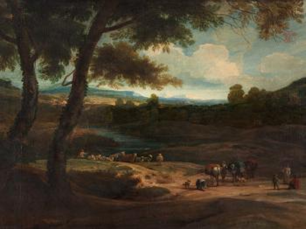 Landscape with Travelers by Dutch School