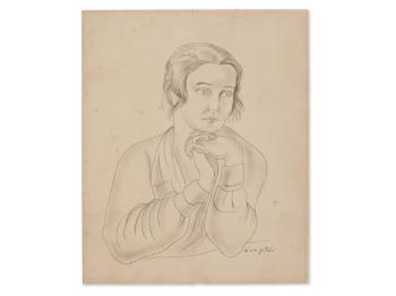 Female Portrait by Leonard Tsuguharu Foujita
