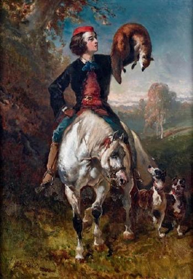 Lécossais au renard by Alfred de Dreux
