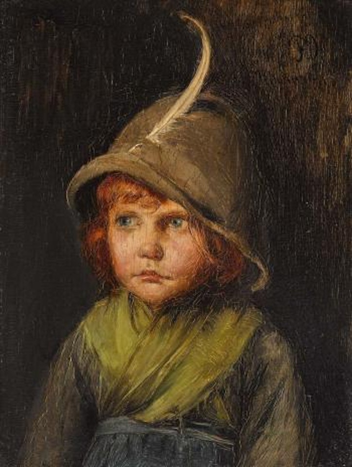 Mädchen mit Federhut by Franz von Defregger