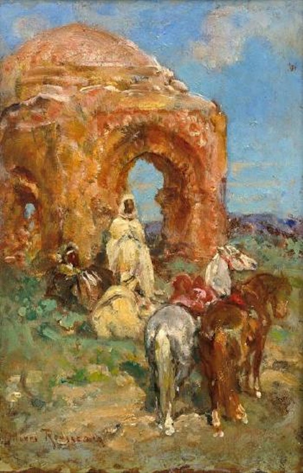 Le repos près des ruines by Henri Émilien Rousseau