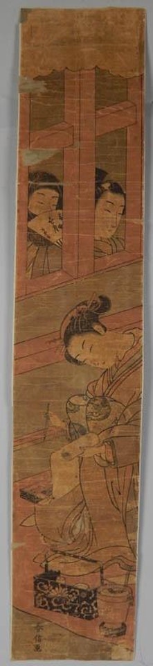 Une jeune fille écrit une lettre by Suzuki Harunobu