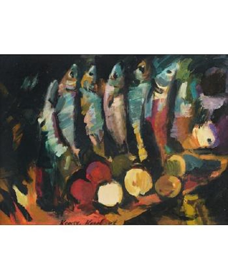 Still life with fish and fruit by Konstantin Alekseevich Korovin