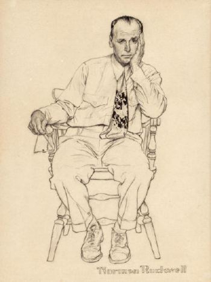Waiting at the Doctor's office, possible Smith Kline advertisement by Norman Rockwell