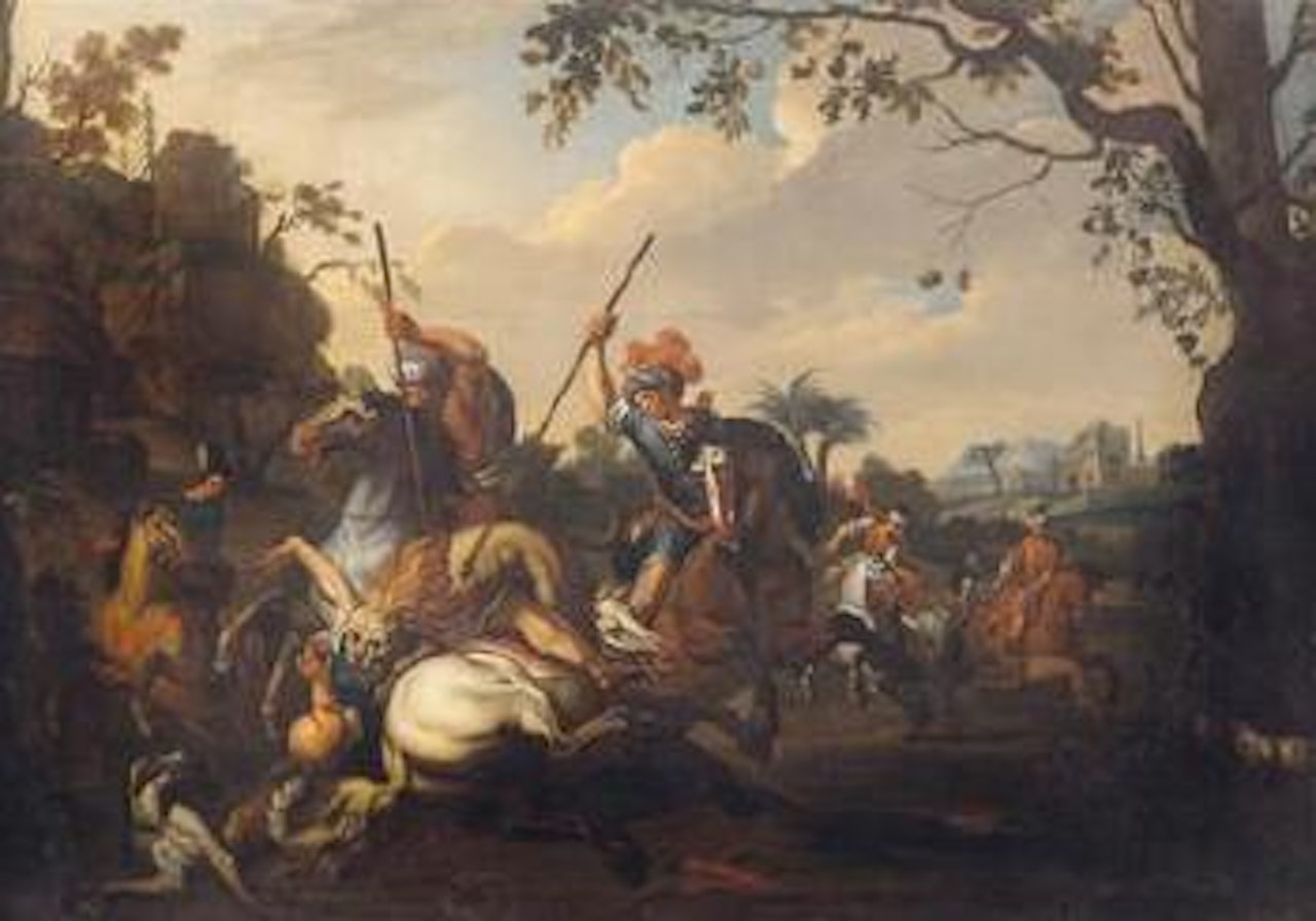 Orientalische Löwenjäger hoch zu Pferd by French School