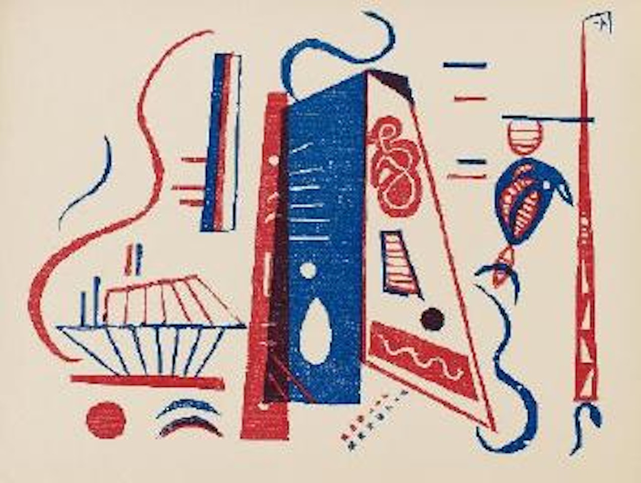 Holzschnitt für XXE Siècle by Wassily Kandinsky