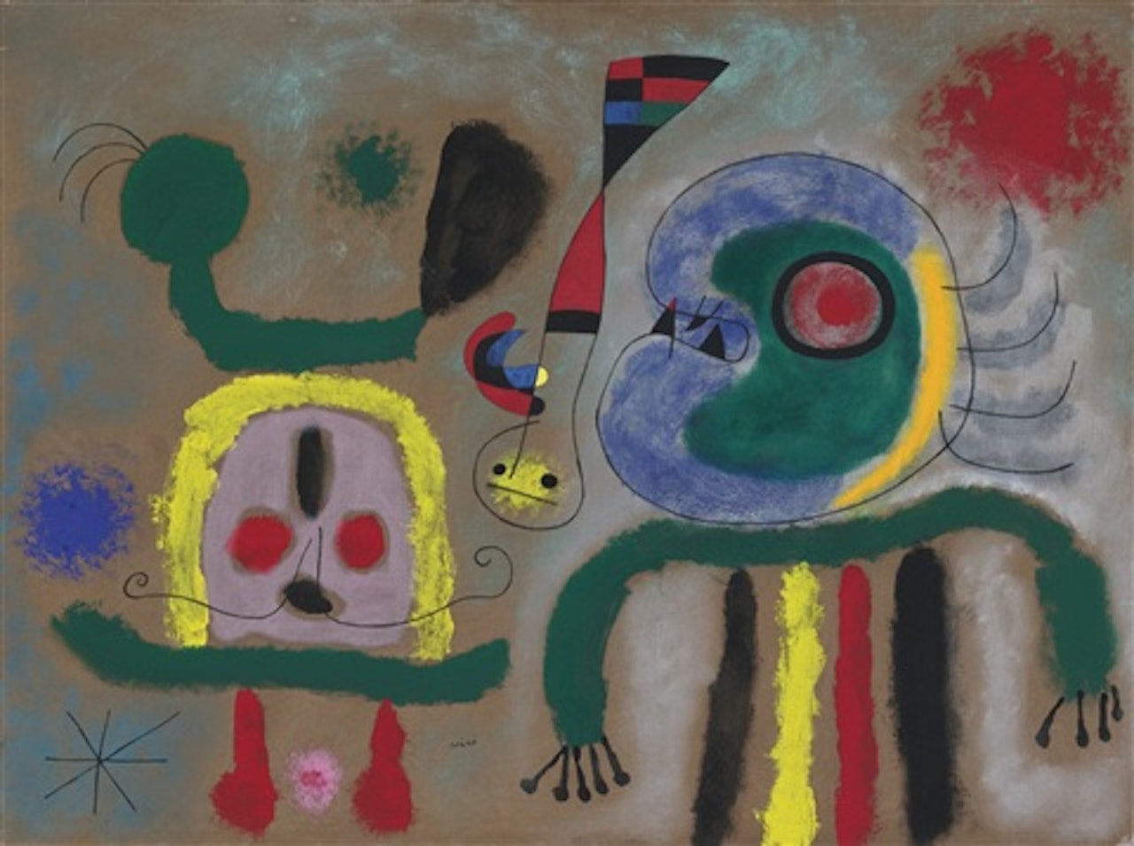 L'OISEAU ENCERCLANT D'OR ÉTINCELANT LA PENSÉE DU POÈTE by Joan Miró