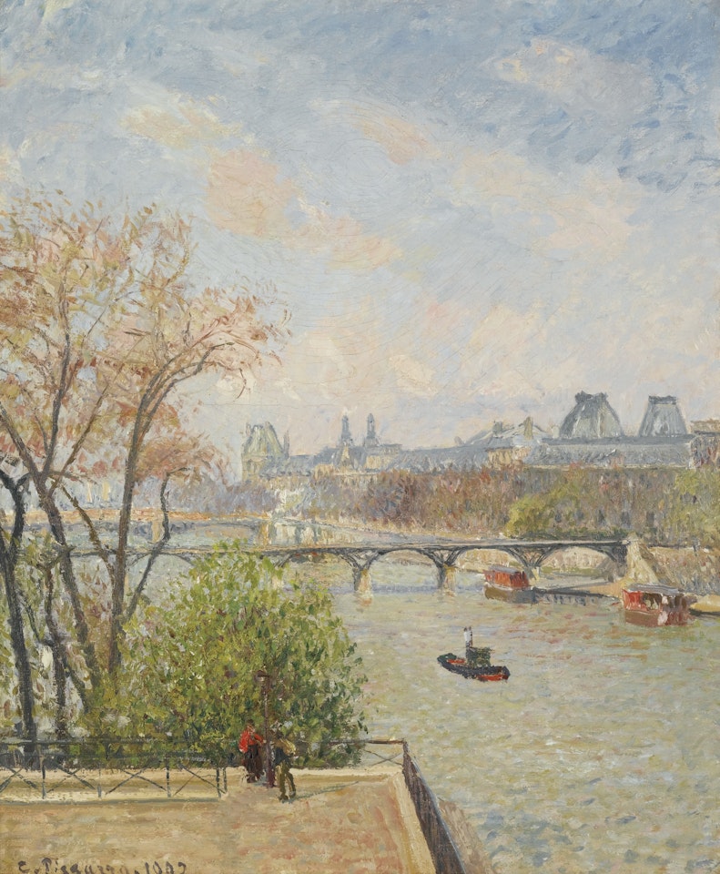 LE LOUVRE, MATIN, PRINTEMPS by Camille Pissarro