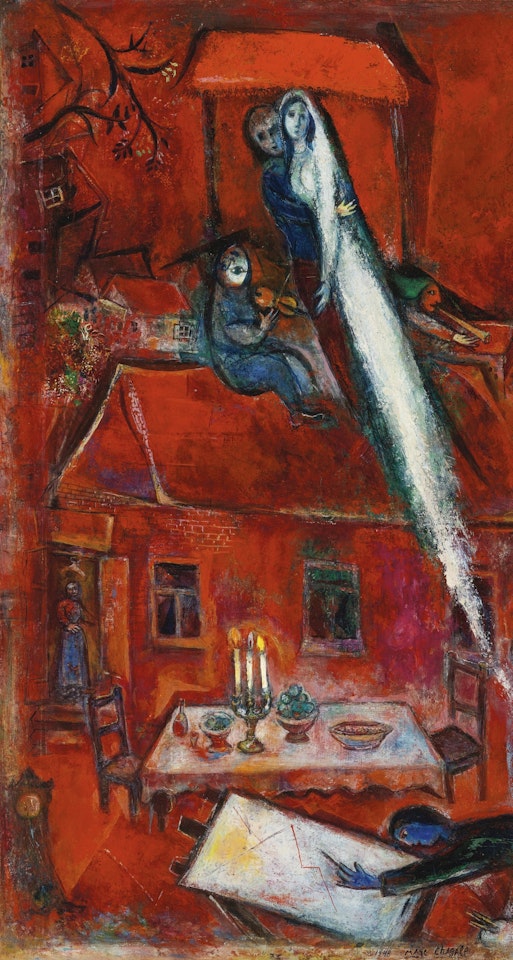 CRÉPUSCULE OU LA MAISON ROUGE by Marc Chagall