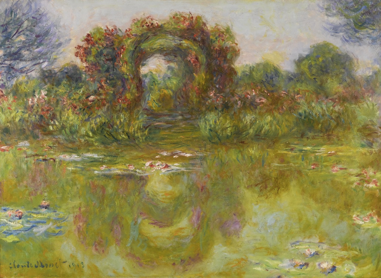 BASSIN AUX NYMPHÉAS, LES ROSIERS by Claude Monet