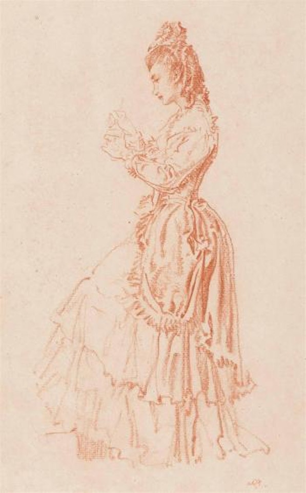 Girl in a Spanish dress mantilla by William Russell Flint