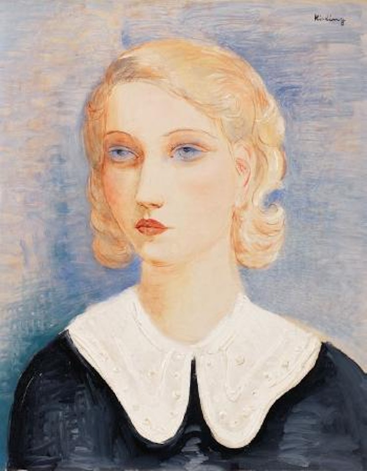 Portrat de jeune fille blonde by Moïse Kisling