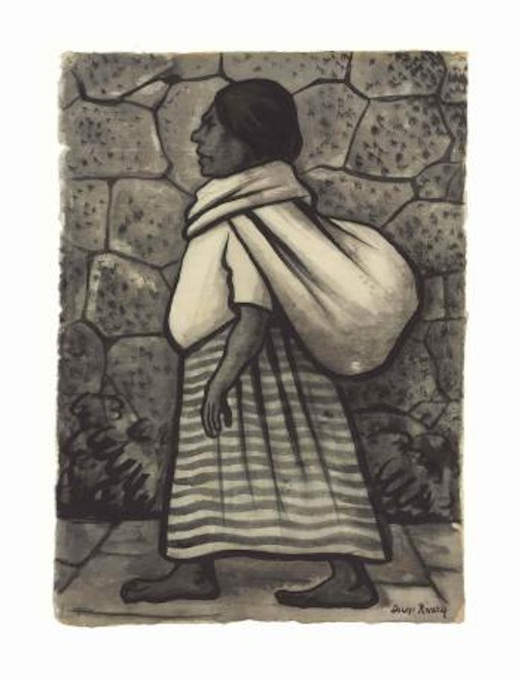 Woman with Bundle by Diego Rivera