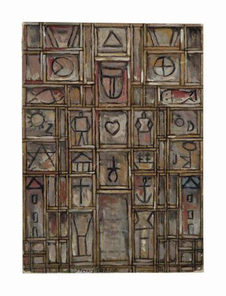 Constructif (also known as Constructif aux double ligne a la terre d’ombre) by Joaquín Torres-García