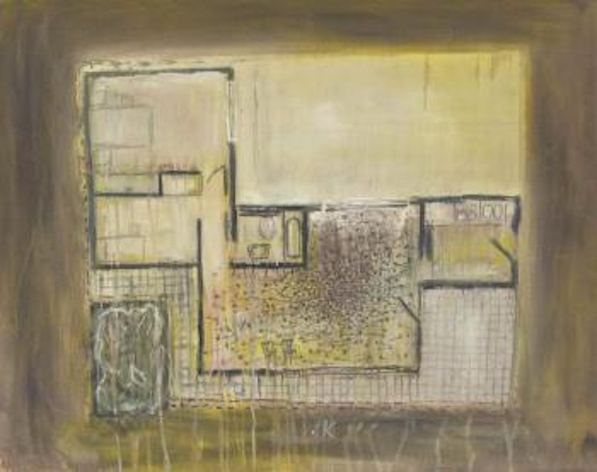 Untitled (Planta con fondo amarillo) by Guillermo Kuitca