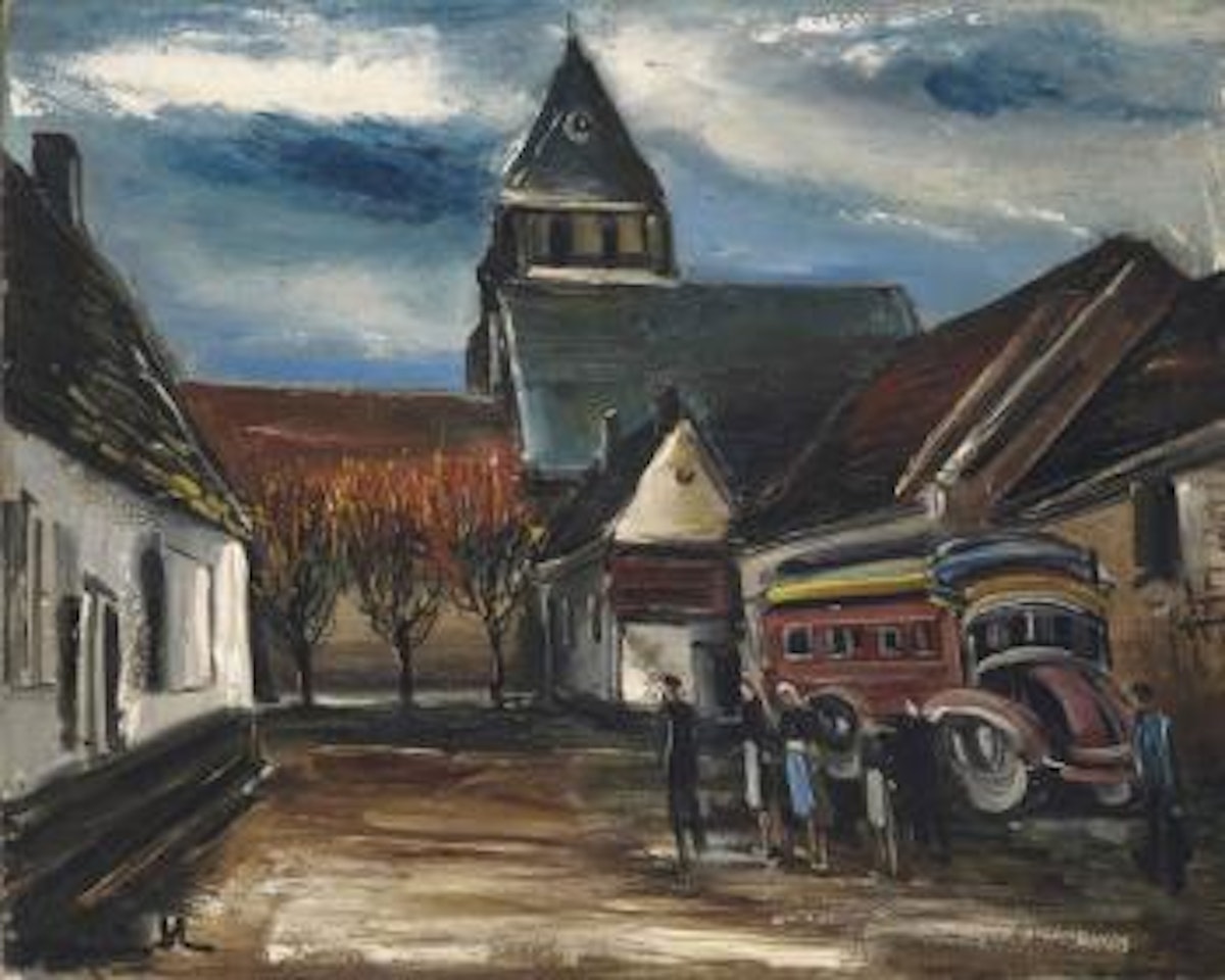 Place de village à l'autobus by Maurice de Vlaminck