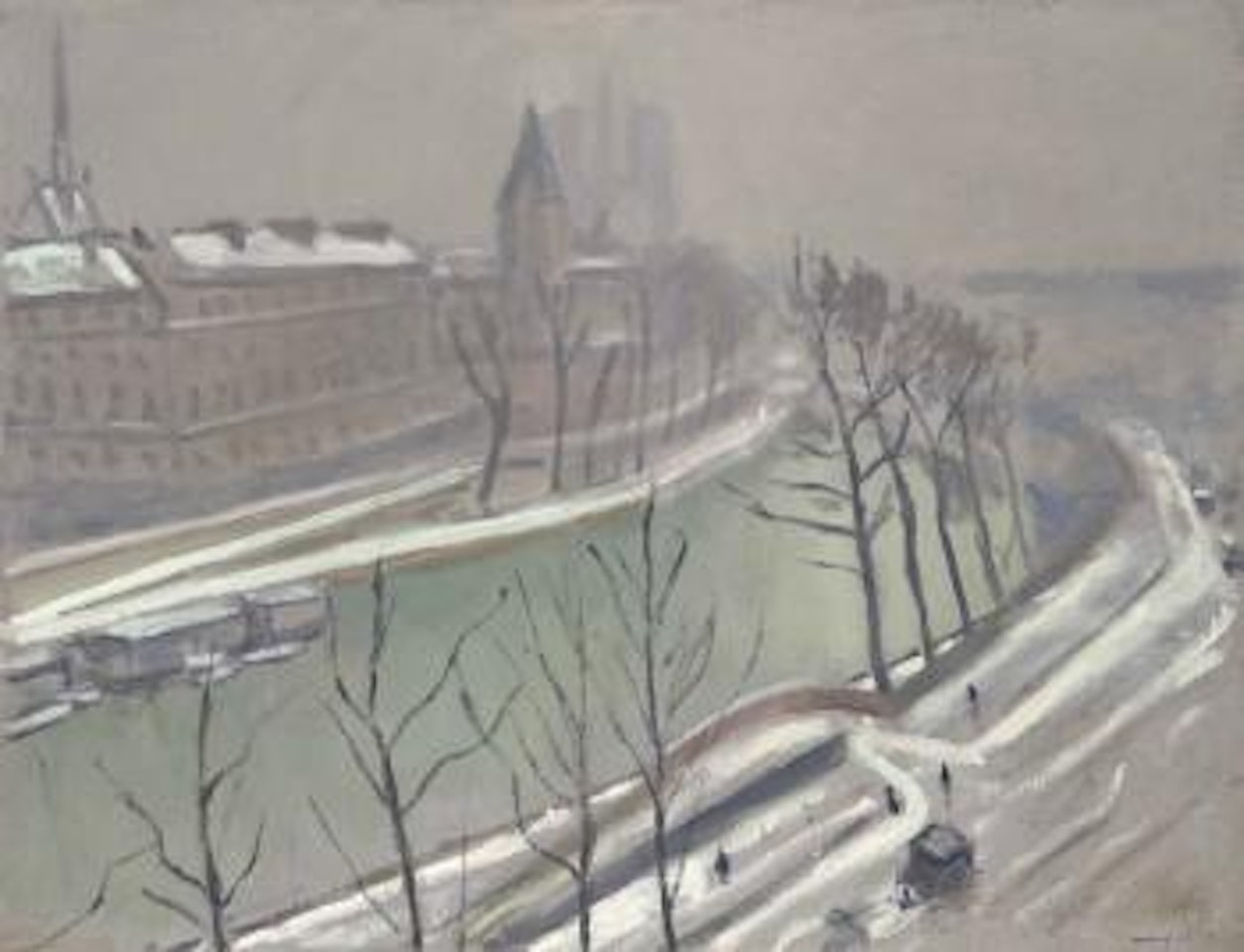 Quai des Grands-Augustins, sous la neige by Albert Marquet