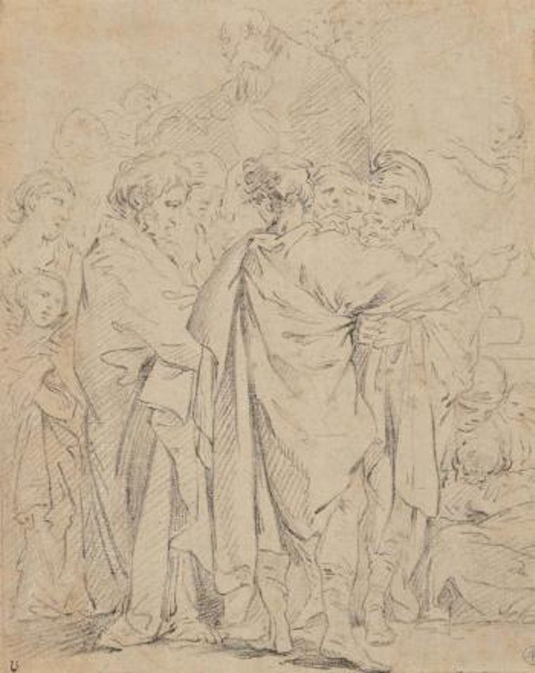 Tobie rendant la vue à son père by Francois Boucher