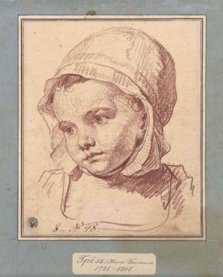 Tête d'enfant portant un bonnet by Jean-Baptiste Greuze