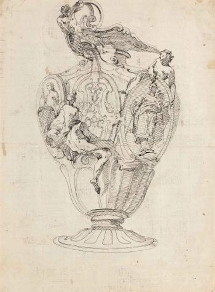 Etude d'un vase orné de figurines (recto); Frises sculptées (verso) by Giovanni Battista Tiepolo