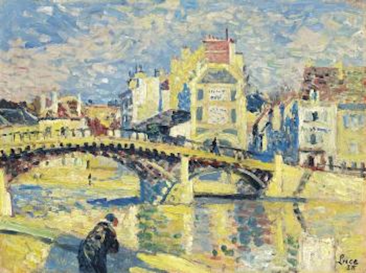 La Marne et le Pont de Fer à Lagny by Maximilien Luce