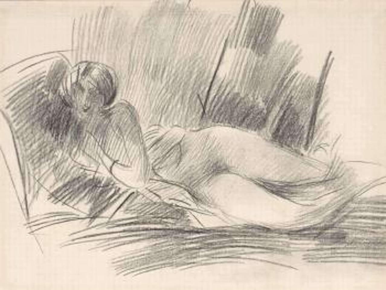 Femme nue allongée (recto); Femme assise vue de côté (verso) by Giovanni Boldini