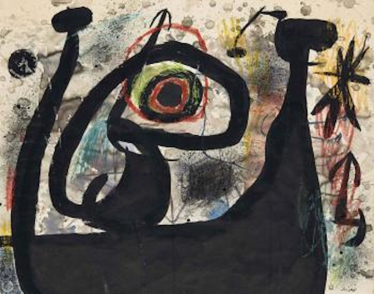 Personnage Et Oiseaux Dans La Nuit by Joan Miró