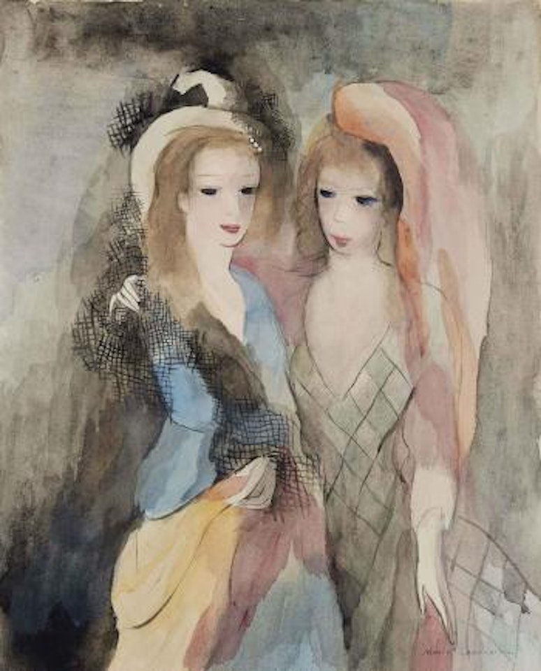 Jeunes Femmes à La Mantille Et Au Voile Rose by Marie Laurencin