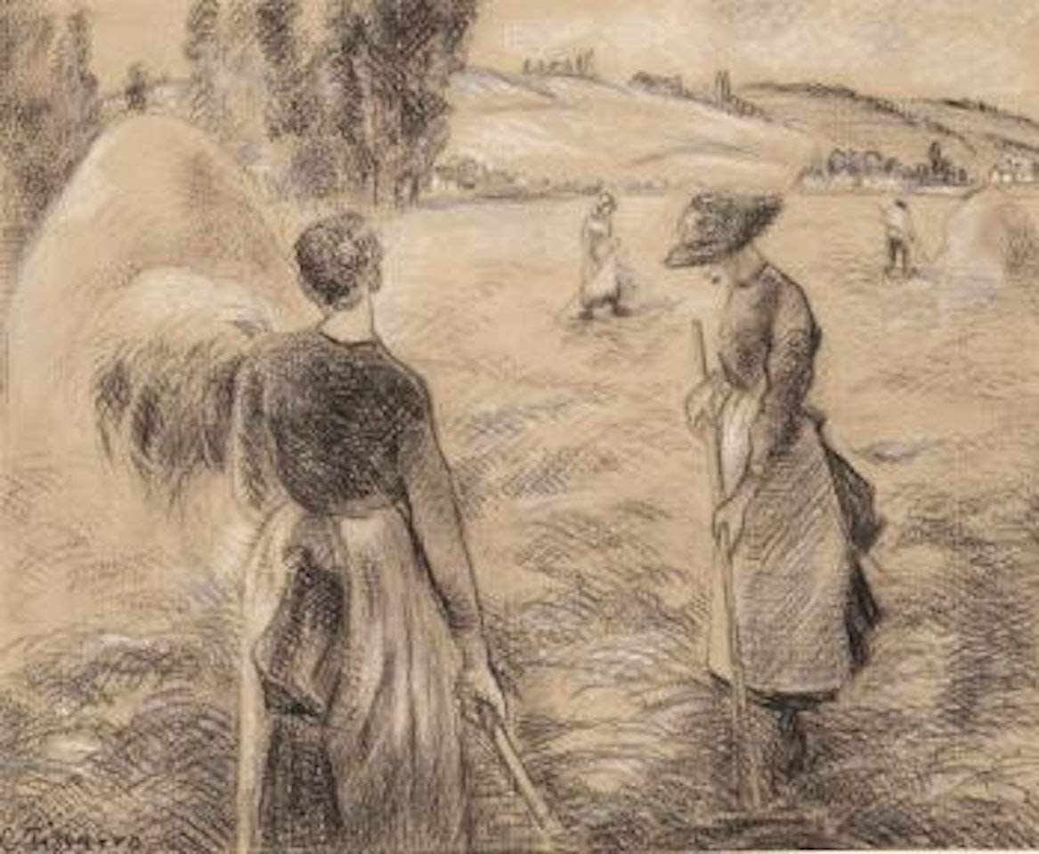 Paysannes dans un champ by Camille Pissarro