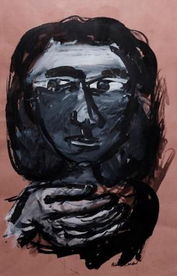 Woman with an old hand by Charles Blackman
