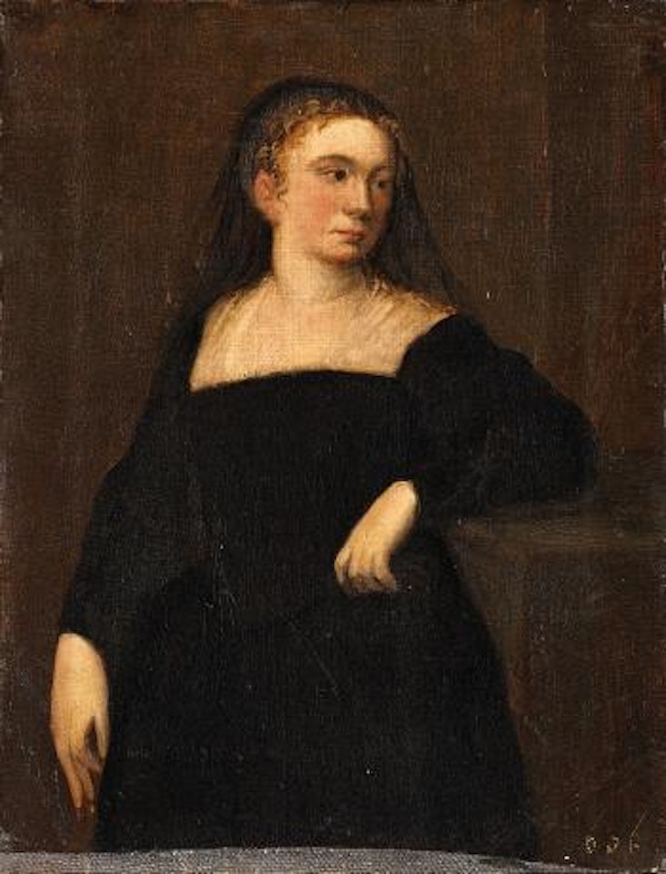 A portrait of a Lady with a Black Veil by Spanish School