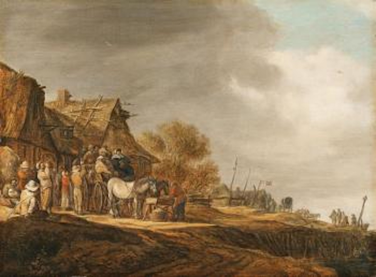 Halt in Front of a Tavern by Jan van Goyen