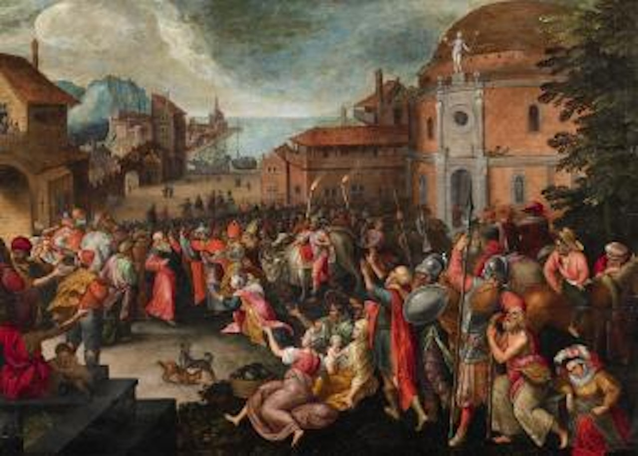 The Saints Paul and Barnabas in Lystra by Flemish School
