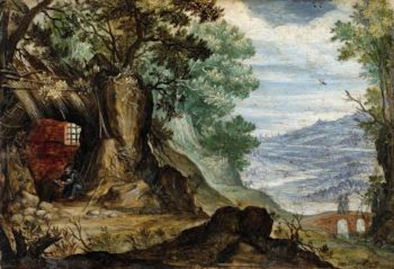 Rocky Landscape with Hermit by Jan Brueghel the Younger