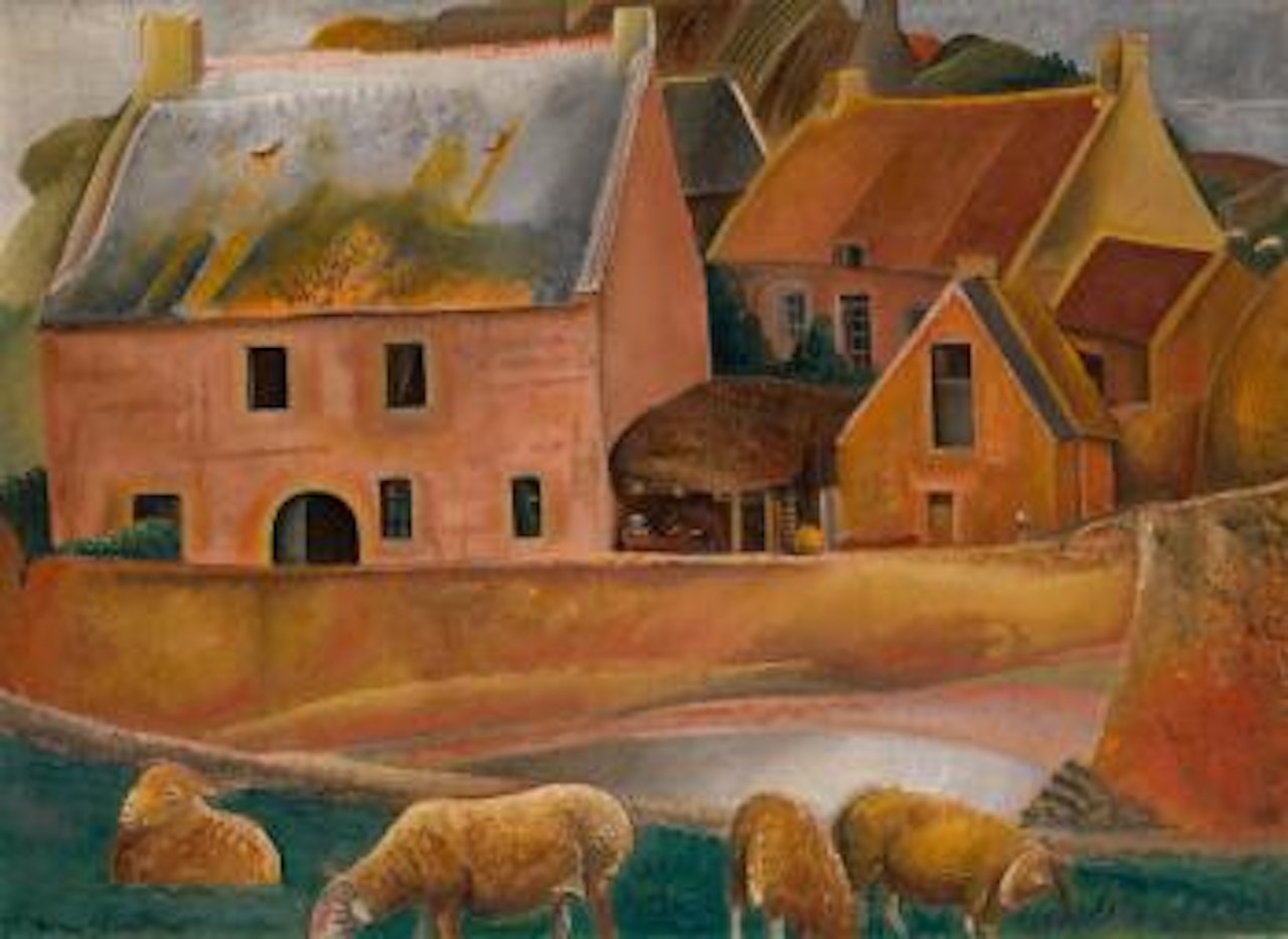 Farm with Lambs by Boris Grigoriev