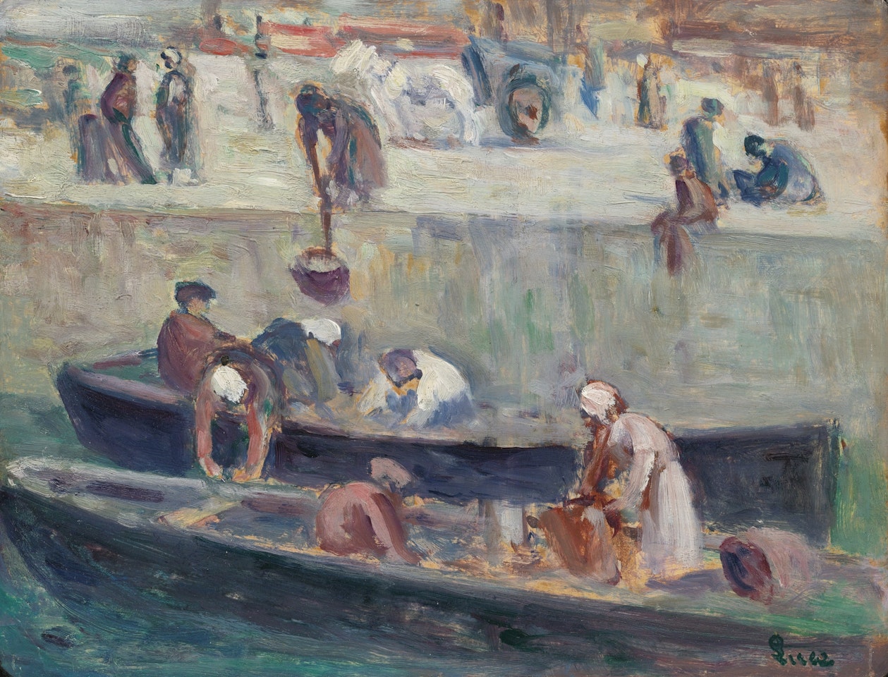 LA SEINE, LES LAVANDIÈRES by Maximilien Luce